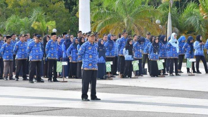 APEL ASN NUNUKAN - Apel ASN gabungan unit OPD (organisasi perangkat daerah) di halaman Kantor Bupati Nunukan. Foto diambil pada 2024.