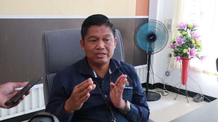 TURUN SIGNIFIKAN – Kepala BPS Kaltara, Masud Rifai saat menjelaskan terkait nilai ekspor melalui pelabuhan Kaltara. (TribunKaltara.com / Desi Kartika Ayu)
