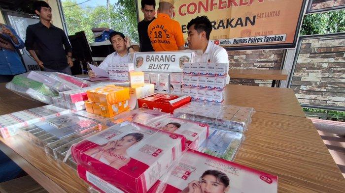 Polres Tarakan Amankan Penjual Kosmetik Ilegal Asal  Nunukan, Sudah Tiga Tahun Berjualan