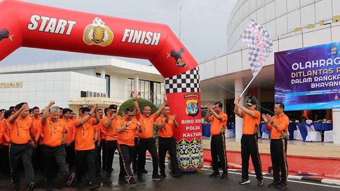 Peringati Hari Lalu Lintas Bhayangkara Ke-68, Polda Kaltara Gelar Olahraga Bersama