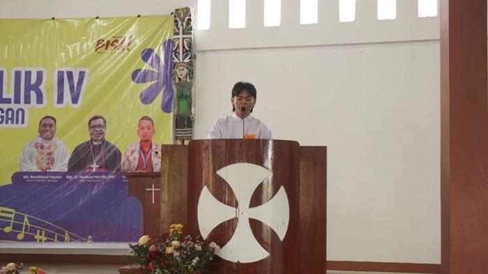 Riki Jasthin di sela gelaran Pesparani Katolik