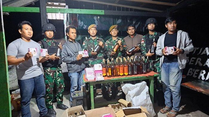 Tim Satgas Pamtas Amankan Puluhan Miras dan Ratusan Kosmetik Ilegal di Sebatik Kalimantan Utara