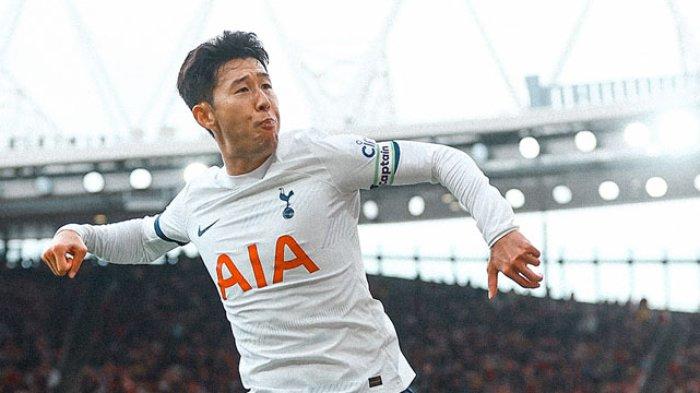 BERPISAH - Selebrasi Son Heung-min ketika mencetak gol pada pertandingan pekan ke-6 Premier League antara Arsenal vs Tottenham, di Emirates Stadium, Minggu (24/9/2023). Penyerang asal Korea Selatan ini resmi berpisah meninggalkan Spurs di bursa transfer musim panas 2025/2026, Minggu (3/8/2025).
