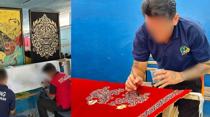 WBP Lapas Nunukan saat mengikuti kegiatan membatik