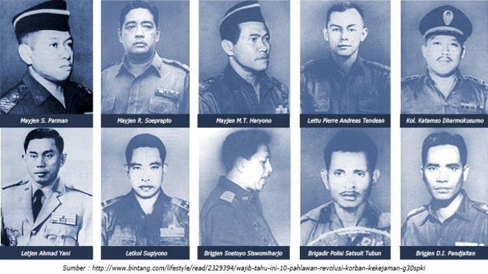 Detik-detik Tragedi G30S, Mengenal 7 Pahlawan Revolusi Korban Kekejaman PKI dan Sejarah Singkatnya