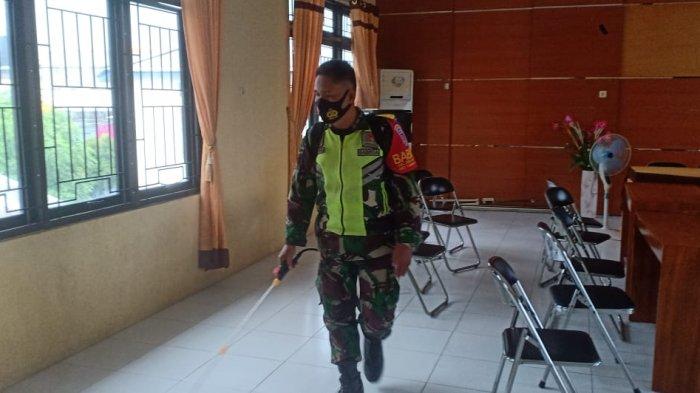 Giatkan Penyemprotan Disinfektan, Kodim 0907 Tarakan Cegah Penularan Covid-19 di Lingkungan Kantor