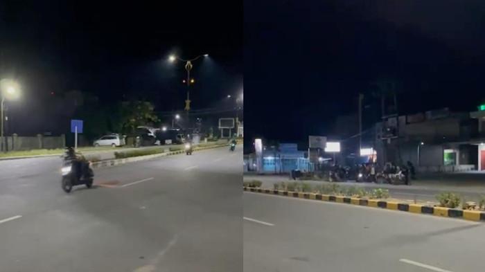 TERJARING BALAP LIAR - Belasan remaja terjaring operasi penertiban balap liar di Malinau, Kalimantan Utara, Sabtu (24/1/2026). Jalan terang di jalan protokol kerap jadi sarang balap liar di Malinau. (TRIBUNKALTARA.COM / MOHAMMAD SUPRI)