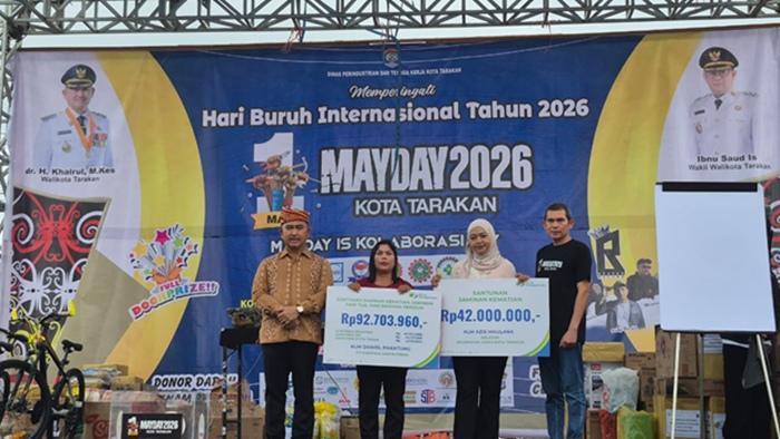 BPJS Ketenagakerjaan Turut Berpartisipasi dalam Peringatan Hari Buruh Kota Tarakan 2026