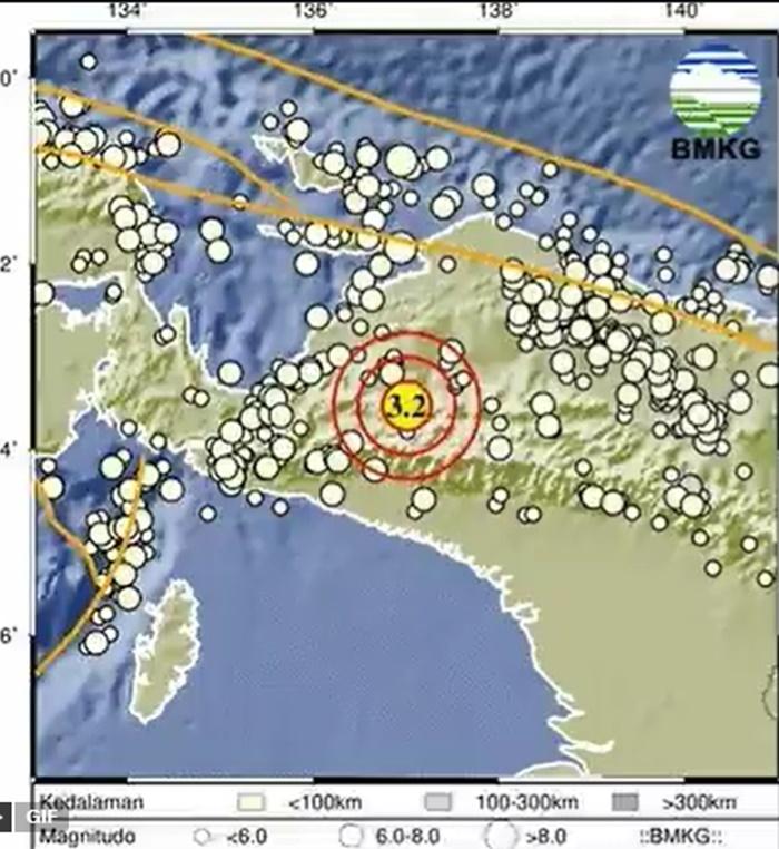 Gempa Hari Ini M 3.2 di Intan Jaya Papua Tengah, Lihat Info BMKG Terbaru