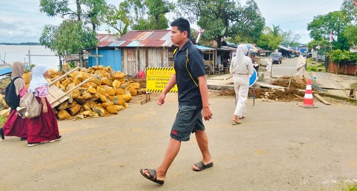 Perbaikan Saluran Air di Jalan Jenderal Sudirman dan Manunggal Tana Tidung, Beberapa Ruas Ditutup