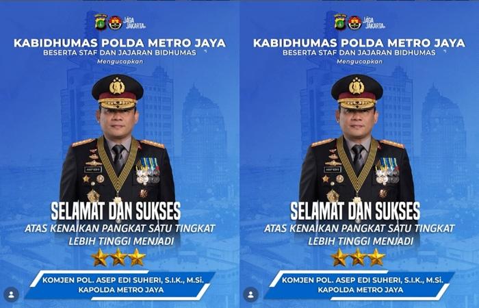 Profil Kapolda Metro Jaya Komjen Asep Edi Suheri, Satu-satunya Kapolda Pangkat Bintang 3