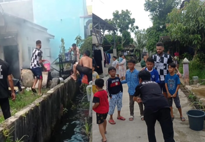 Libur Liga 1, Intip Gaya Kapten Borneo FC Diego Michiels Bantu Warga Padamkan Kebakaran di Samarinda