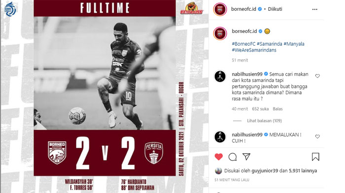 Nabil Husein Kecewa Berat, Borneo FC tak Mampu Kalahkan 10 Pemain Persita, Singgung Malu dan Gaji