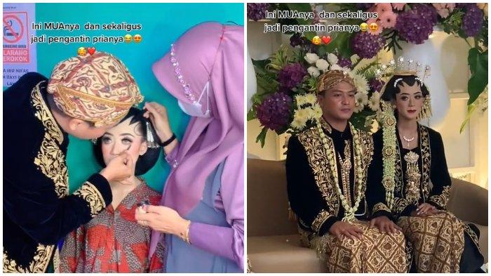 Viral Pengantin Pria Dandani Sendiri Calon Istrinya di Hari Pernikahan, Ternyata Berprofesi MUA