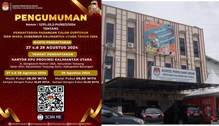 Pengumuman Pendaftaran Calon Gubernur dan Wakil Gubernur Kaltara 2024, Lengkap Syarat Wajib Dipenuhi
