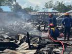 12 Kios dan 3 Rumah Hangus, Pemadaman Kebakaran Pasar Pelangi Malinau Kaltara Libatkan 100 Petugas