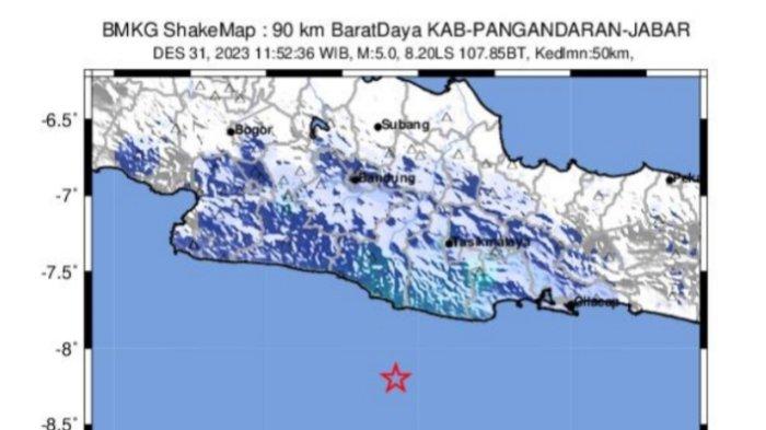 GEMPA Terkini di Malam Tahun Baru 2024 Guncang Sumedang Jabar M 4.8 Pukul 20.34 WIB