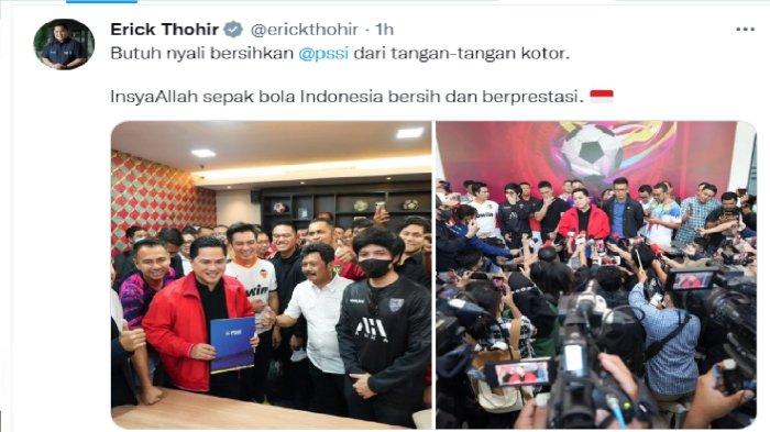 Erick Thohir Nyatakan Butuh Nyali Bersihkan PSSI, Siap Bersaing dengan La Nyala Mattalitti