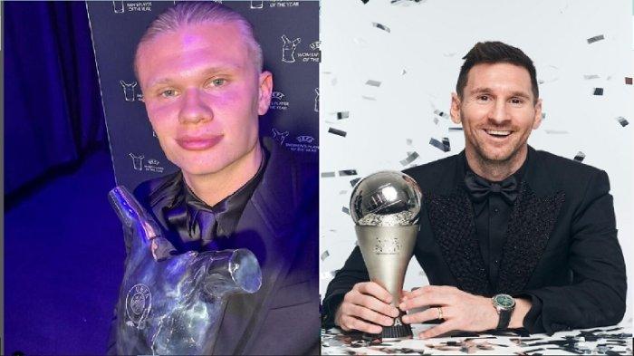 Haaland Kalahkan Lionel Messi di Perebutan Gelar Pemain Terbaik UEFA, Ballon D'or Menyusul?