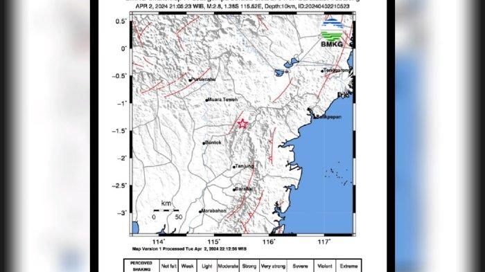 Dampak Gempa Tabalong Kalsel Malam ini Terasa di Banjarmasin, ini Penjelasan BMKG