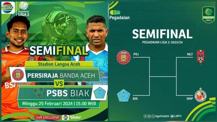 Link Live Streaming Persiraja vs PSBS Semifinal Liga 2 Gratis Indosiar Hari ini Pukul 15.30 WIB
