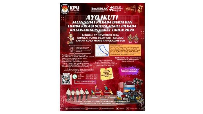 KPU Kobar Kalteng Gelar Jalan Sehat dan Lomba Senam Jingle Pilkada 2024, Ayo Ada Hadiah Menarik