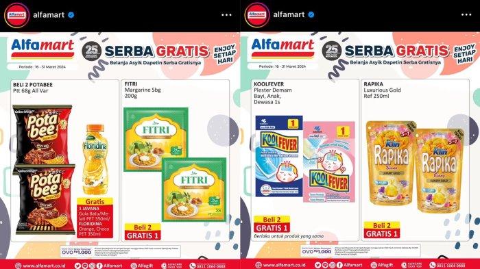 Cek Promo Serba Gratis Alfamart Hari Ini, Dapatkan Diskon Rapika dan Fitri Margarine Beli 2 Gratis 1