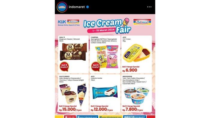 Sisa 2 Hari Lagi! Cek Promo Indomaret Ice Cream Fair Hari Ini, Ada Aice Histeria Rp 12.000 per 2 Pcs