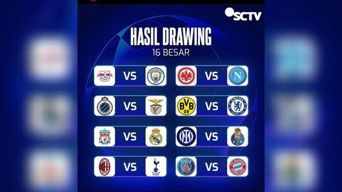 Kalender 2023 Jadwal SCTV dan Streaming Liga Champion, PSG, AC Milan, Real Madrid Main