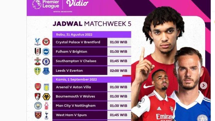 LIVE SCTV! Streaming TV Online Jadwal Liga Inggris: Liverpool, Man United, Spurs, Chelsea Kalah