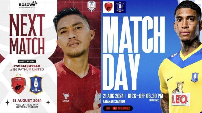 Live Score PSM Makassar vs BG Pathum United Streaming Vision+ Shopee Cup 2024 Pukul 19.30 WIB