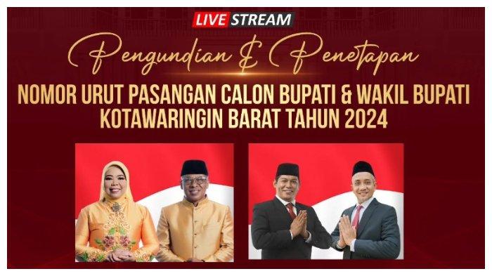 Live Streaming KPU Pengundian Nomor Urut Cabup-Cawabup Kobar Pagi Ini, Ada 2 Paslon