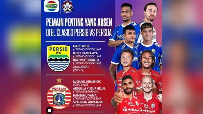 Link Live Streaming Indosiar Persib vs Persija, Perubahan Jam Main Liga 1 Hari ini Pukul 15.30 WIB