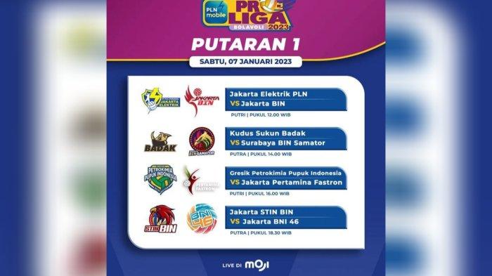 Link Live Streaming Moji TV Proliga 2023, STIN BIN vs BNI 46, Petrokimia vs Pertamina Fastron