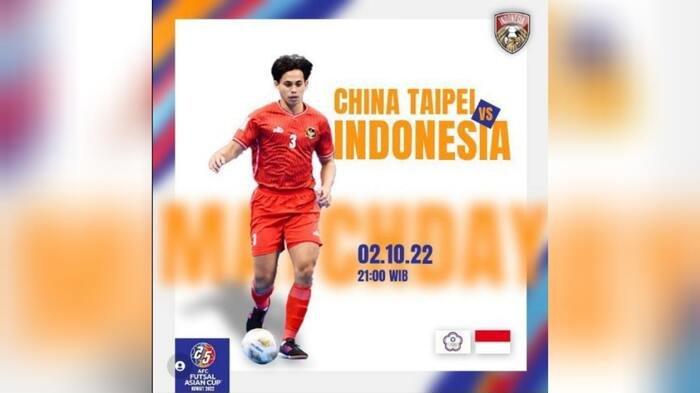 LINK Streaming Timnas Futsal Indonesia vs China Taipei Live MNC AFC Asian 2022 Gratis Jam 21.00 WIB