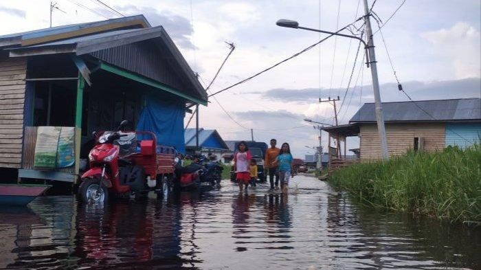 Curah Hujan Tinggi Air Sungai Kahayan Meluap Lagi, Permukiman di Bantaran Kembali Terendam