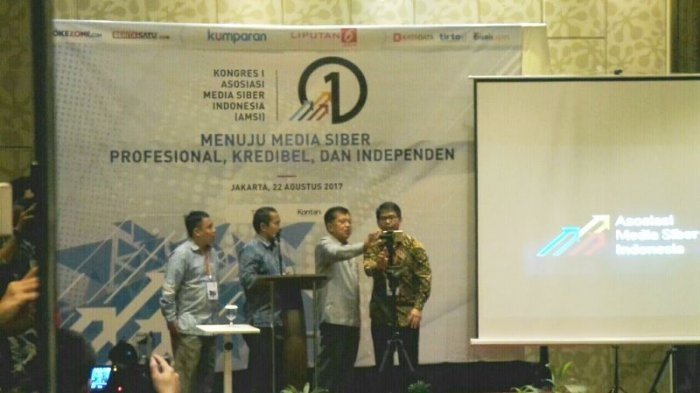 Wapres Jusuf Kalla Buka Kongres Para Pimpinan Media Online yang Tergabung Dalam AMSI