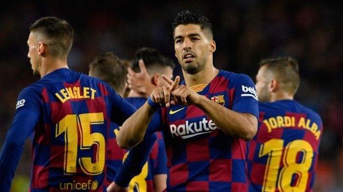 Liga Spanyol - Barcelona Vs Valencia Skor 5-2, Selebrasi 2 Gol Luis Suarez Penuh Makna
