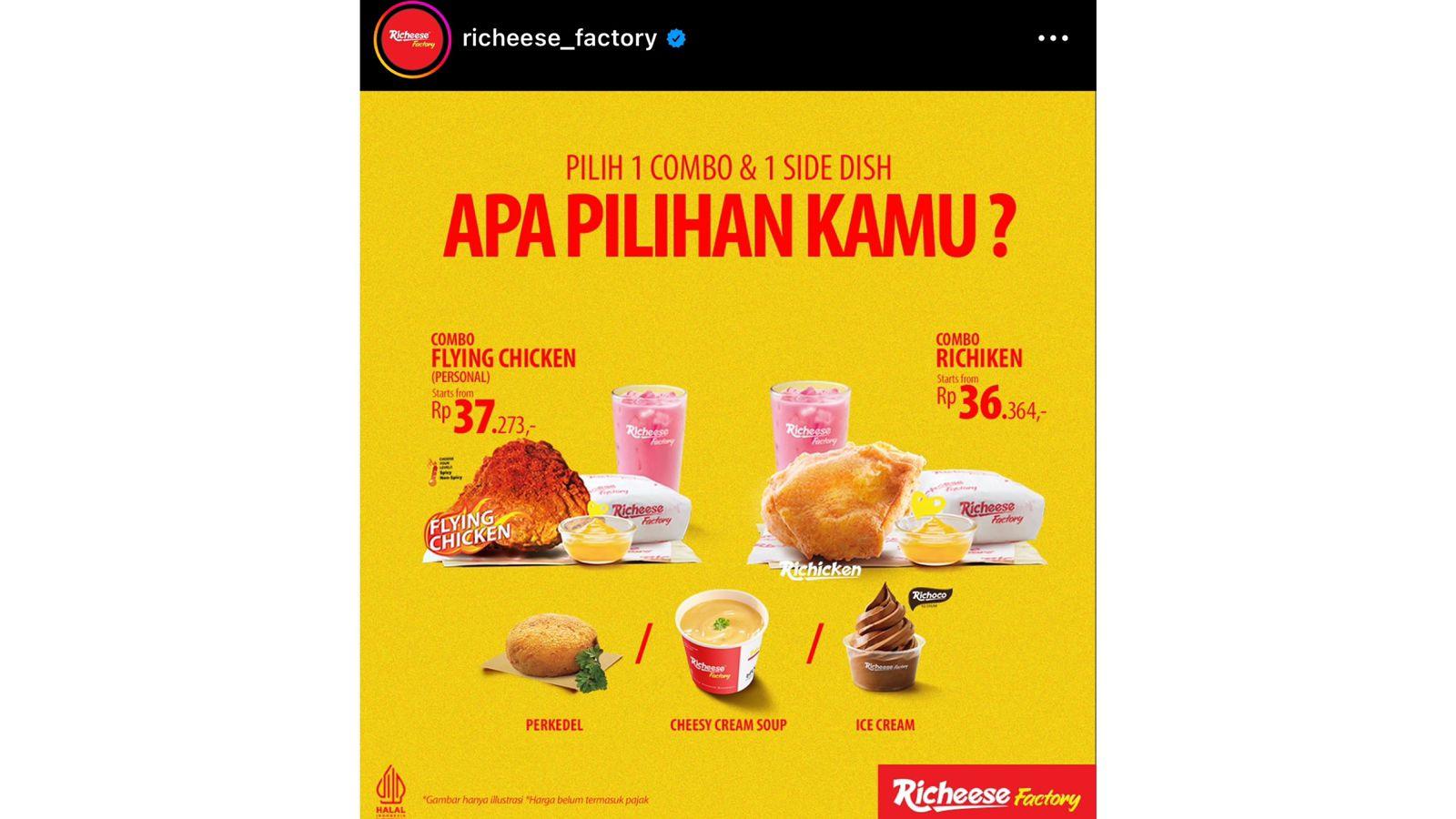 Cek Promo Richeese Factory Hari Ini, Rabu 24 Januari 2024, Ada Menu Combo Spesial Mulai Rp 36 Ribuan