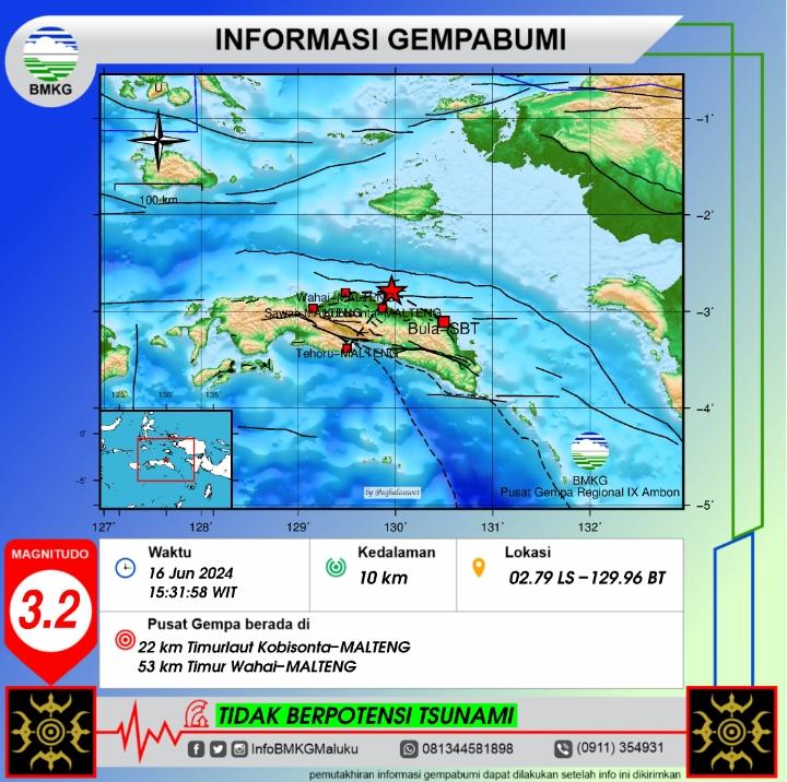 Gempa terkini Minggu 16 Juni 2024 Baru Saja Getarkan Kobisonta Maluku Tengah, Simak Info BMKG