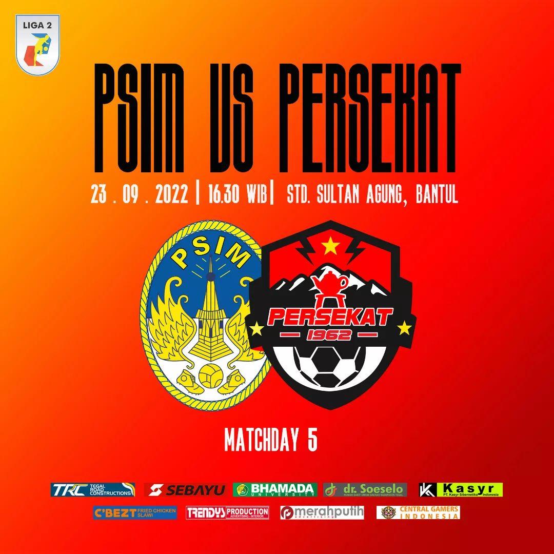 Jadwal Siaran Langsung Liga 2, PSIM vs Persekat Live Indosiar, Persijap vs Bekasi FC Streaming Moji
