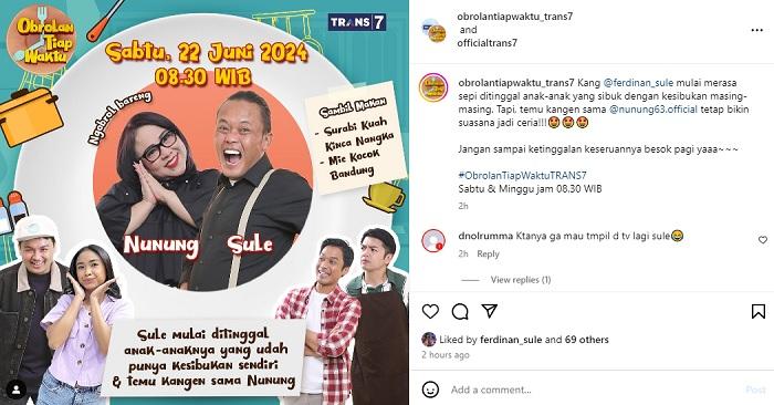 Jadwal Acara Trans 7 Besok, Sabtu 22 Juni 2024: Spesial Weekend Obrolan Tiap Waktu dan Heits Abis