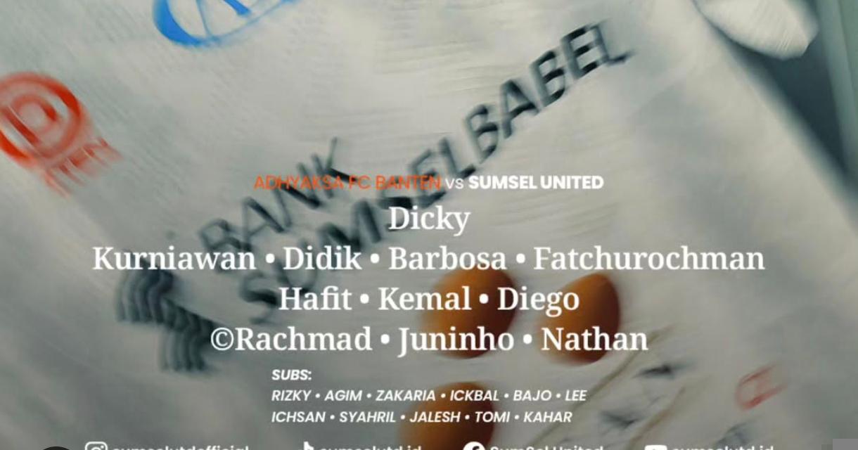 Susunan pemain saksikan  live streaming Vidio Pegadaian Championship 2025/2026 pekan ke-22. Laga Adhyaksa vs Sumsel United