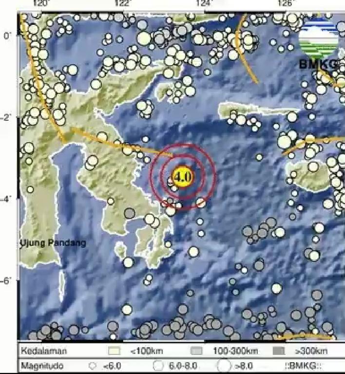 GEMPA Terkini Getarkan Konawe Kepulauan Sultra Senin 19 Februari 2024 Siang, Info BMKG Mag 4,0 SR