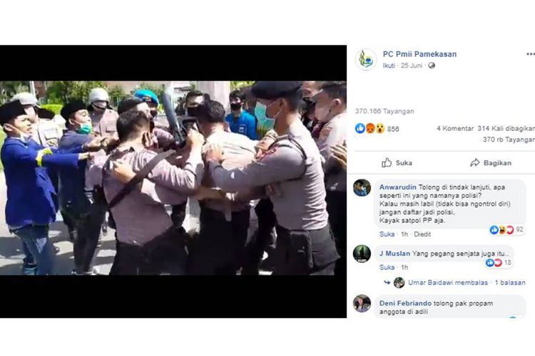 VIRAL Video Polisi Lakukan Tindakan Tak Terpuji pada Pendemo di Pamekasan, PMII Mengutuk Keras