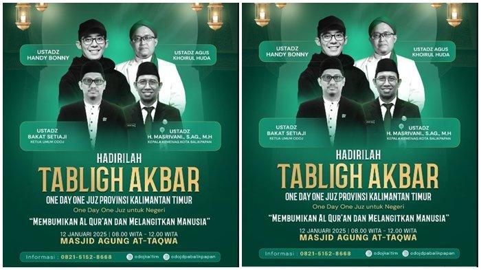 Catat Tanggalnya, Komunitas One Day One Juz akan Gelar Tabligh Akbar di Balikpapan dan Tenggarong