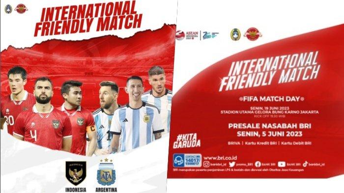 Cara Beli Tiket Timnas Indonesia vs Argentina, Lengkap Cara Bayar dengan BRIVA, Debit dan Kredit BRI