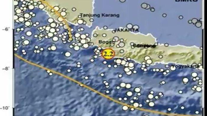 Gempa Terkini Magnitudo 2.2, Pusat Gempa 2 Menit Lalu di Sukabumi Jawa Barat, Cek Info BMKG
