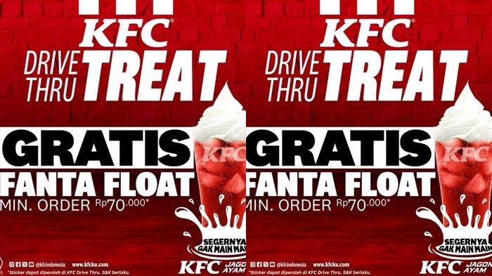 Promo KFC Hari ini Jumat 23 Agustus 2024, Pembelian Rp 70.000 Lewat Drive Thru Gratis Fanta Float