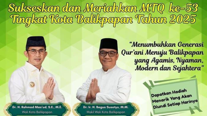 MTQ BALIKPAPAN 2025 - Flayer MTQ Balikpapan yang akan digelar dari tanggal 14-19 November 2025 dipusatkan di Kampus Poltekteknik Negeri Balikpapan, Jumat (14/11/2025). (HO/Pemkot Balikpapan)
 